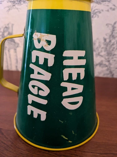 1970 J. Chein Tin Litho Head Beagle Snoopy A Boy Named Charlie Brown Megaphone