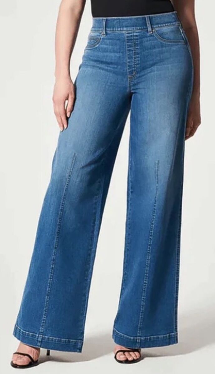 NWT New $128 SPANX SEAMED FRONT WIDE LEG Jeans-Vintage NWT New $128 SPANX SEAMED FRONT WIDE LEG Jeans-Vintage