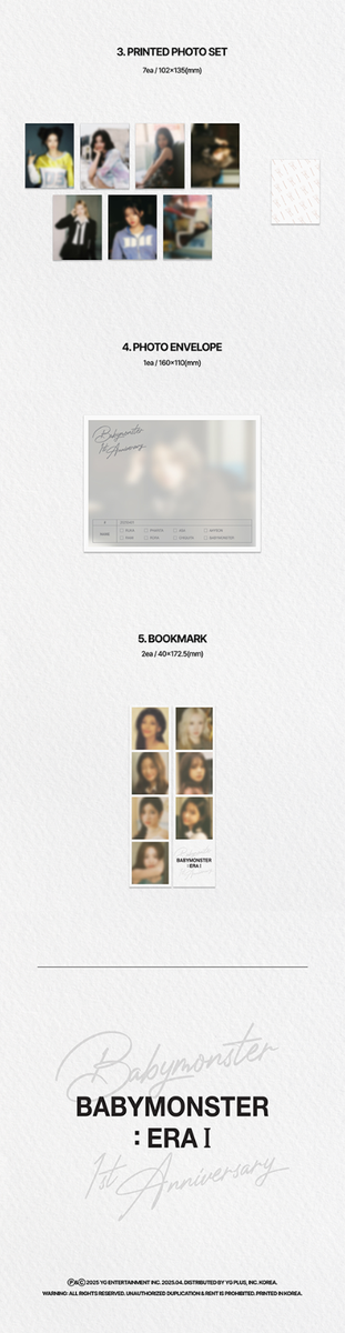 BABYMONSTER : ERA l BABYMONSTER 1st ANNIVERSARY PHOTOBOOK Official