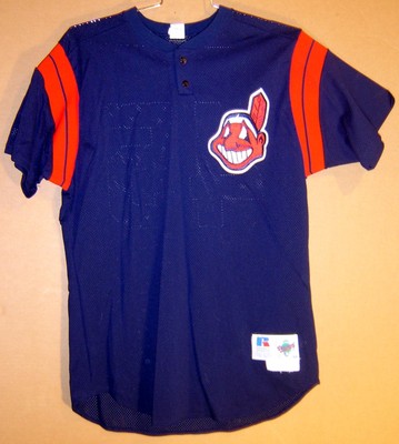 indiansummer  CLEVELAND INDIANS PAUL ASSENMACHER #45 NAVY GAME-WORN PRACTICE