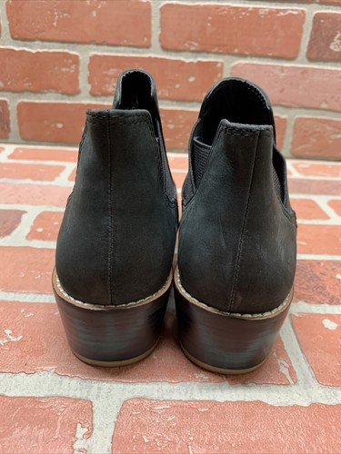 Shellys London Black Leather Pull On Block Heel Ankle Boots Women’s Size 7.5 - Picture 7 of 9