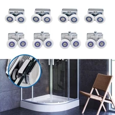 8PCS Twin Shower Screen Door Rollers/Runners/Wheel Top & Bottom 23mm Replacement