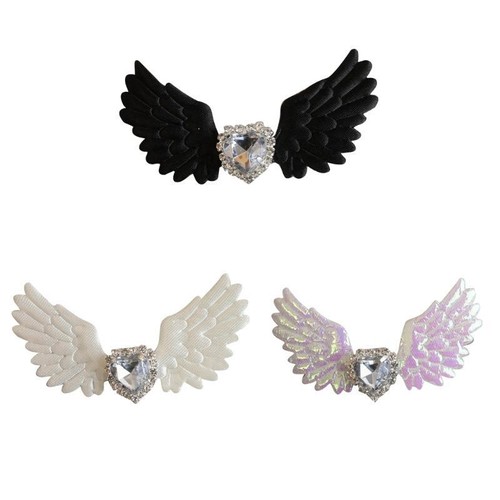 Angel Wing Hair Clip Y2k Wing Barrettes Crystal Heart Hair Clip Wing