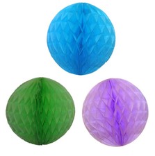 Colorful 12 Inches Tissue Paer Honeycomb Ball Party Decorations (3 Balls)