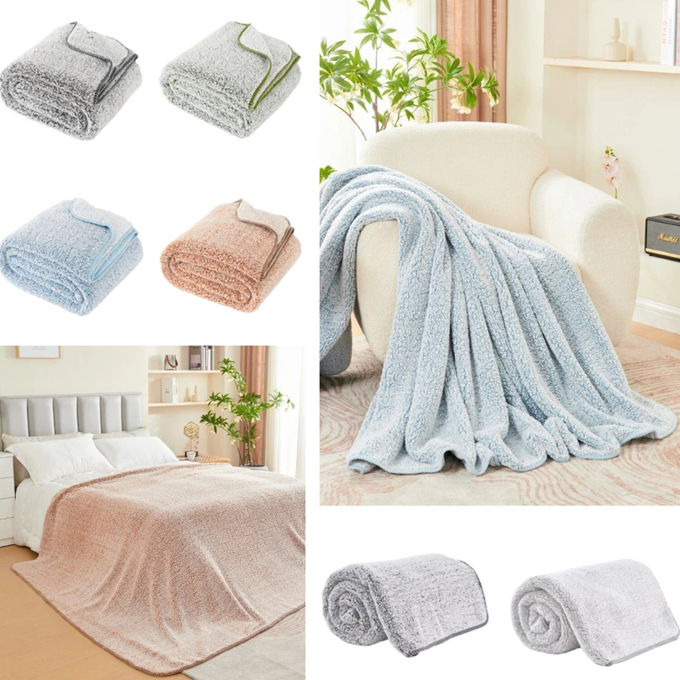 STYLE SPOT Teddy Melange Luxury Throws Flannel Fleece Cosy Soft Warm Blanket Sherpa Throw
