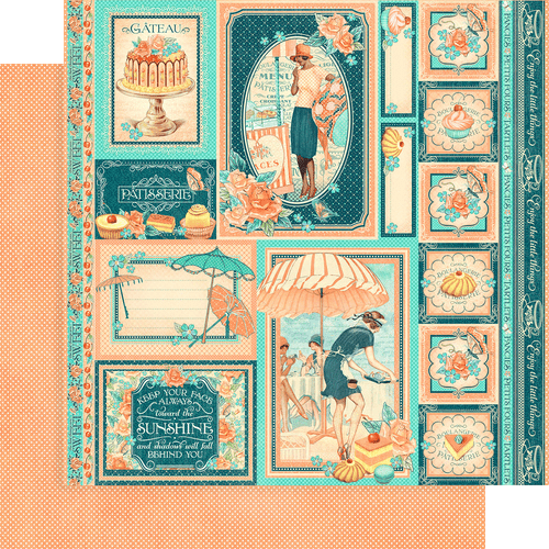 Graphic 45 CAFE PARISIAN 8x8 Paper Pack 24 Sheets *Deluxe Collector's Edition* - Bild 4 von 12