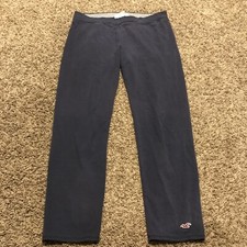 hollister womens M navy blue cotton knit leggings crop a49