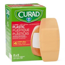 CURAD Plastic Adhesive Bandages 2" x 4", Case