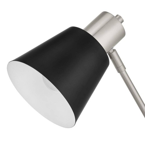 Hampton Bay 20 in. Brushed Nickel with Black Accents Table Lamp Metal Shade - Picture 4 of 6
