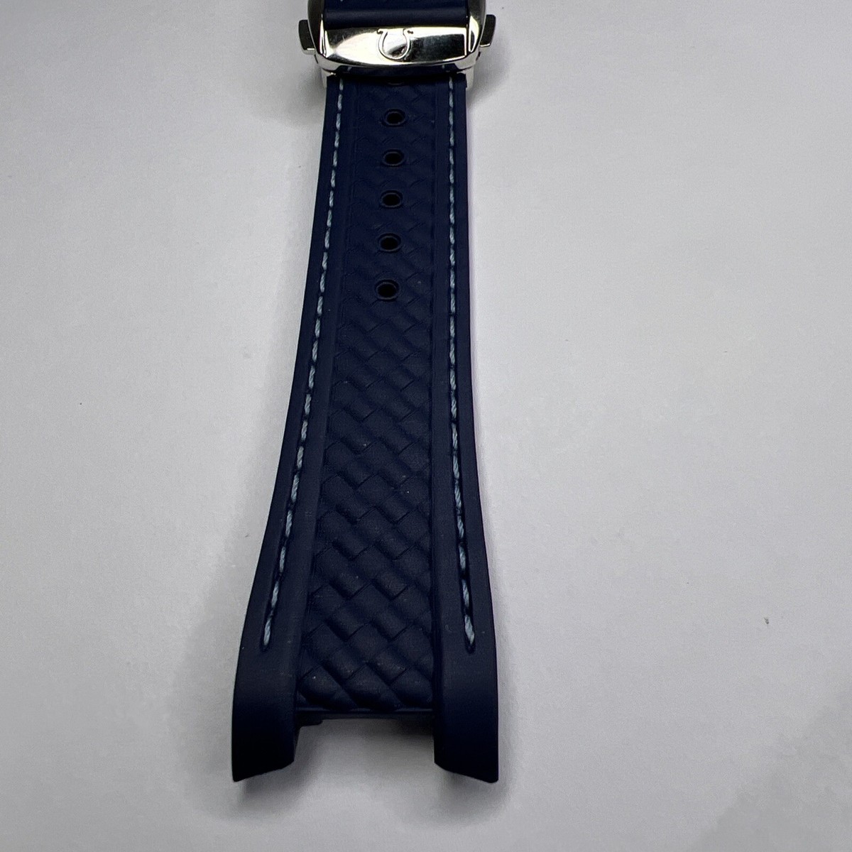 時計 Omega Seamaster 21mm BLUE Strap Authentic Omega Blue Rubber 21mm Strap For Aqua Terra w/ Deployant
