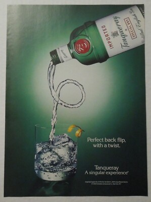 1992 TANQUERAY Gin Magazine Ad - Perfect Back Flip, with A Twist.