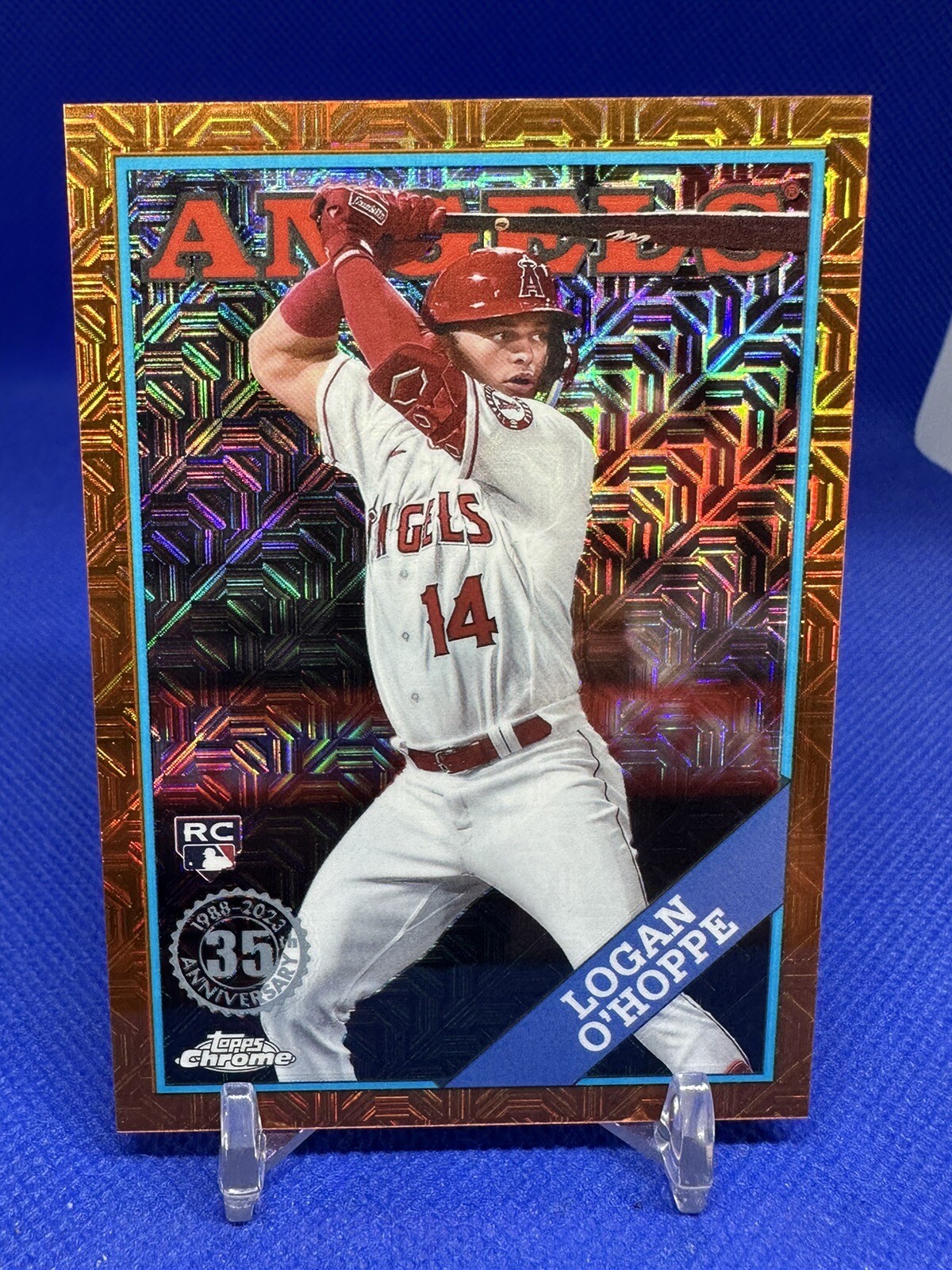 2023 Topps Series 2 LOGAN O’HOPPE Silver Pack Orange Refractor Rookie Card 08/25