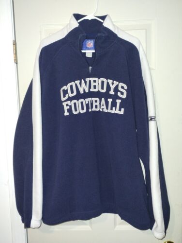 Mens NFL Reebok Dallas Cowboys Fleece 1/4 Zip Sweatshirt Pullover Size XL - Picture 1 of 5
