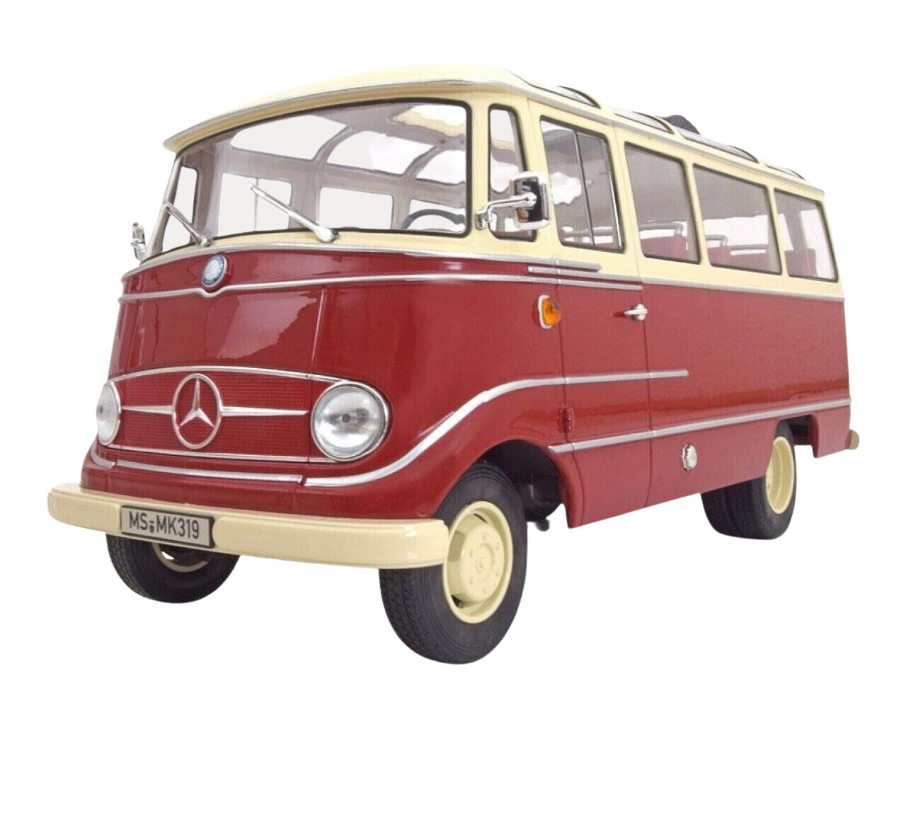 Norev 1965 Mercedes Benz O319 Red and Beige LE of 2000 1/18 Scale New