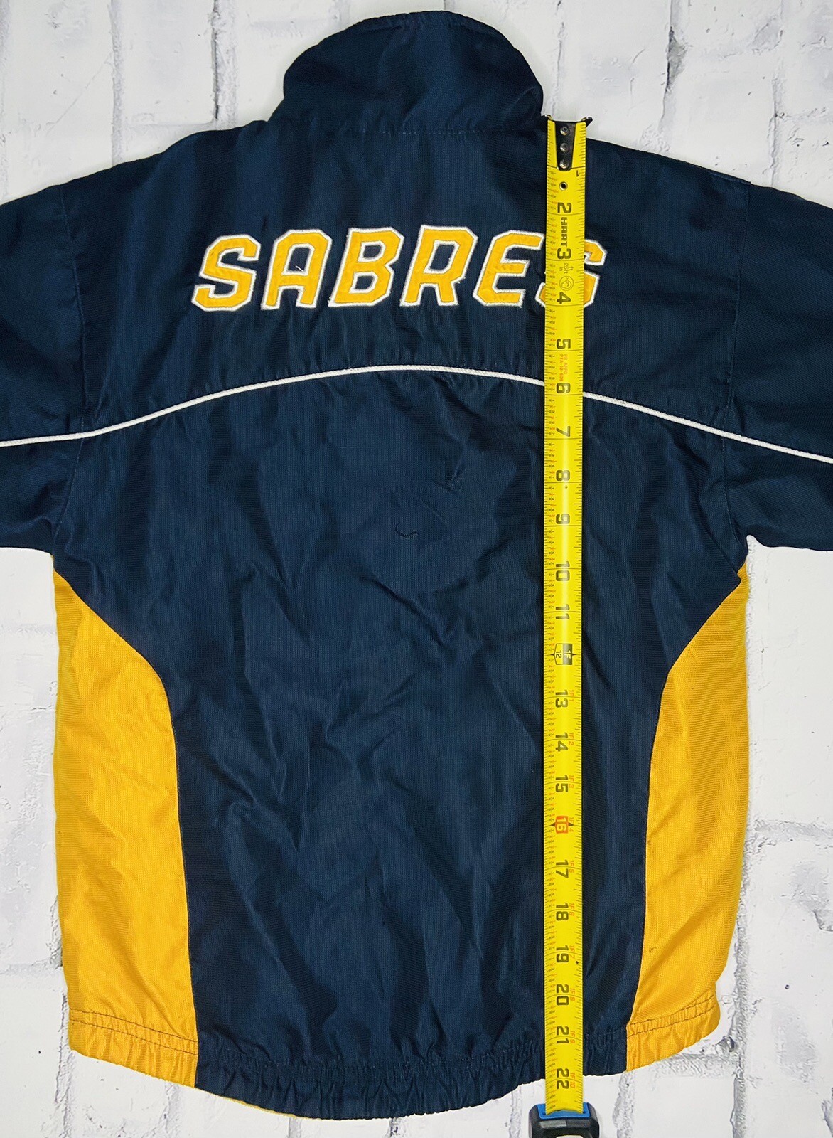 Reebok NHL Buffalo Sabres Youth Reversible Blue/Yellow Full-Zip Jacket; S thumbnail 9