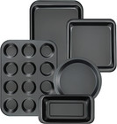 Baking Pans Nonstick Set, 5-Piece Bakeware Sets with Round/Square Cake Pan, Muff