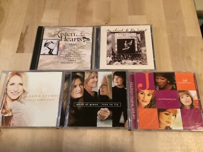 5 CD Lot Christian LAURA STORY Women Faith POINT OF GRACE Listen to Our Hearts