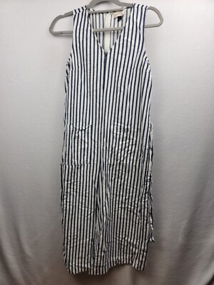 Universal Thread Womens Jumpsuit Small Blue Stripe Cotton Full Cut Wide Leg
