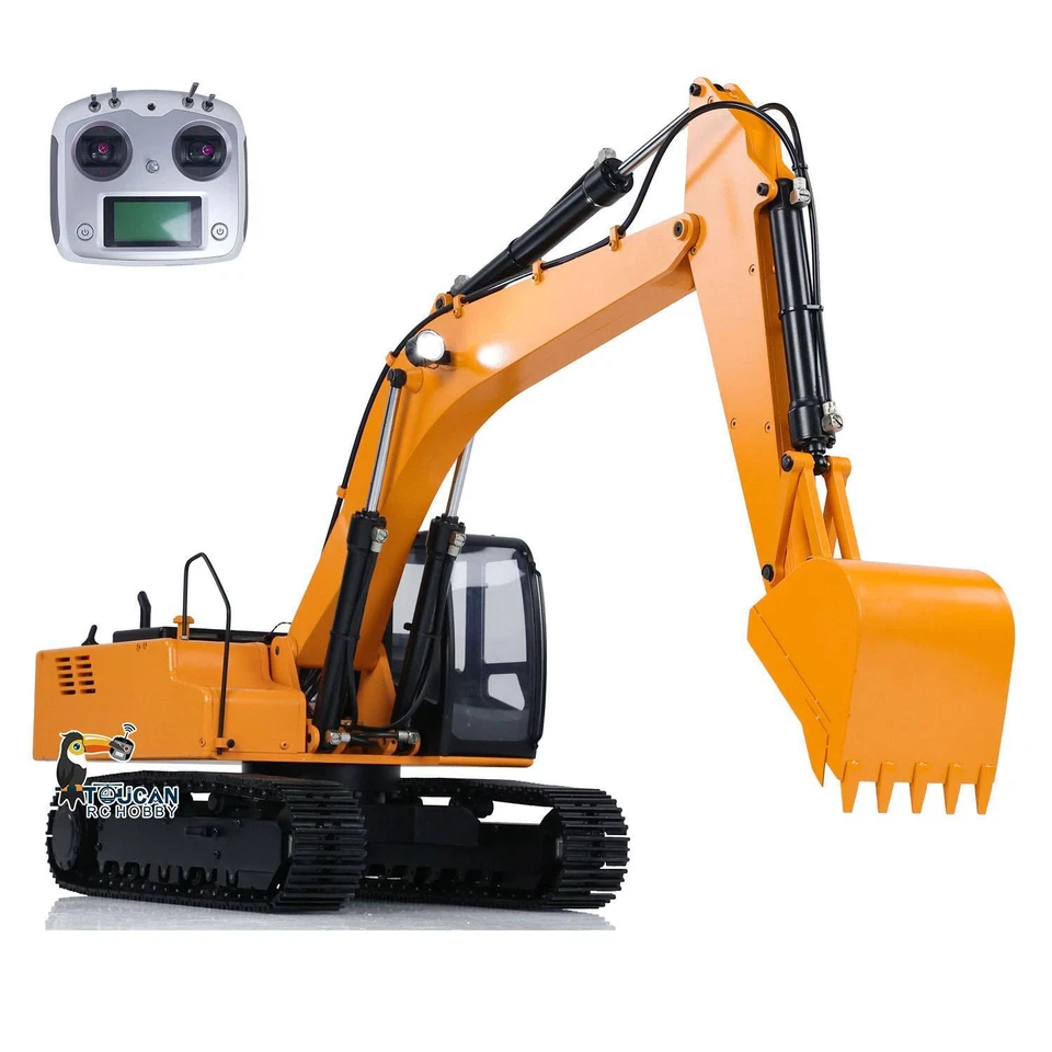 RC Hydraulic Metal Excavator JDModel Painted 1/12 Assembled Tracks Lights Radio - Image 2 of 4