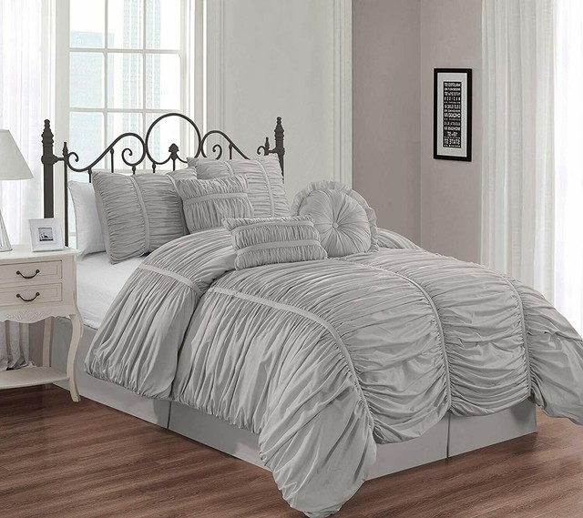 Regency Heights 91519 Deanna Ruched Comforter Set Oatmeal