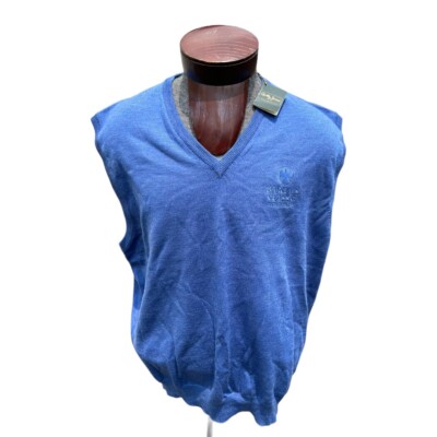 NOS NEW Bobby Jones Blue XL Barclays Classic Sweater Vest Golf Mens Italy Wool