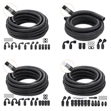 Uimoso 8/10/6AN 20/25 FT Fuel Line Kit Stainless Steel Nylon Braided 12/7/15 PCS