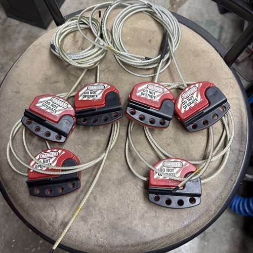 MasterLock S806 Adjustable Cable Lockout Device, 5/32-in. x 6ft, LOT OF 6