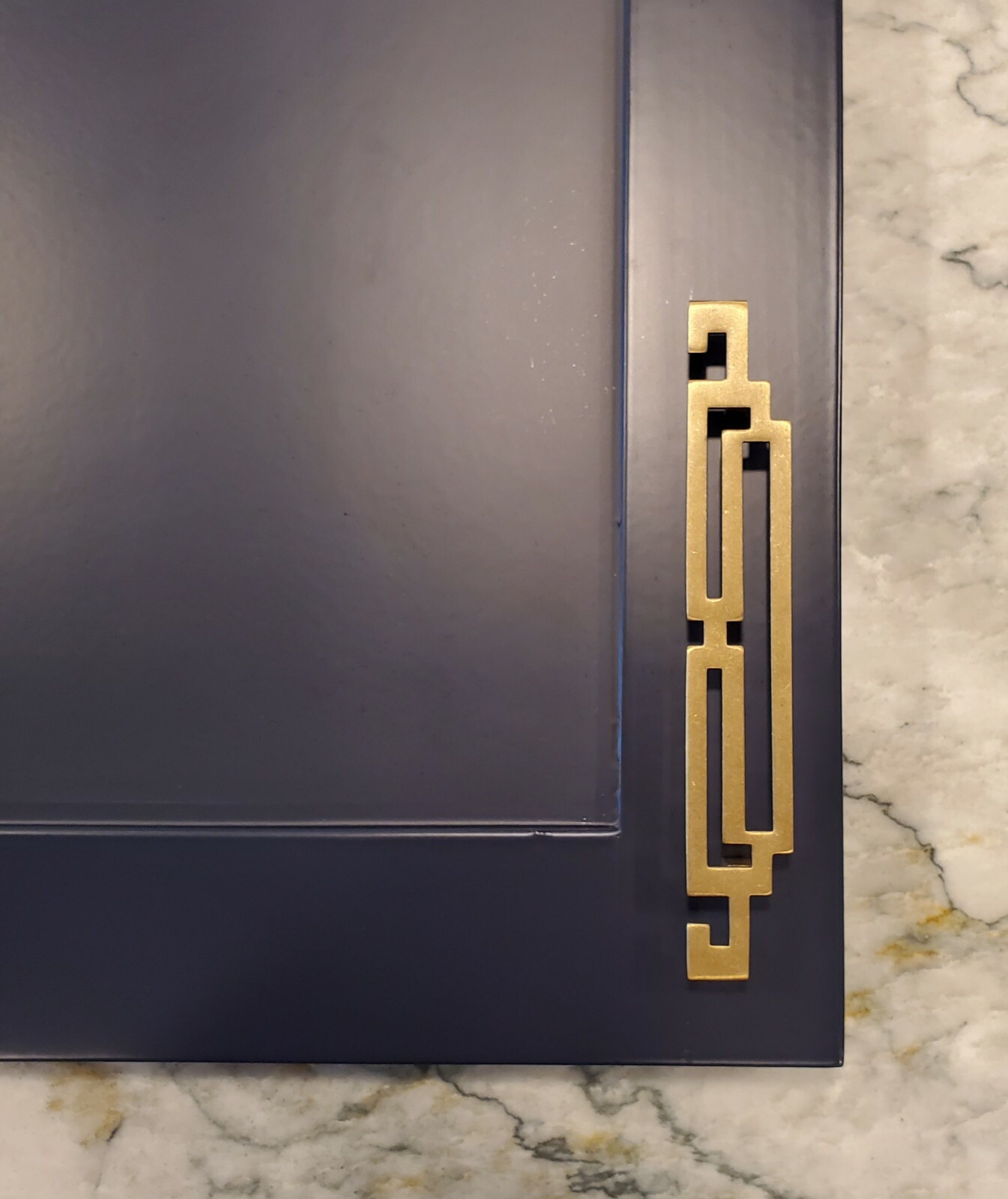 Asian Chinese Brass Brushed Gold Pull Handle Hardware 7" 17.6