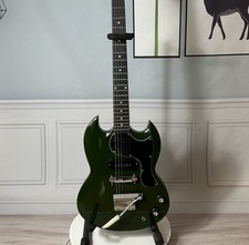 Custom Green Sg Electric Guitar Chrome Parts S Pickups Special Shape 6strings