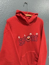 Vintage 90  s Sesame Street Fleece Elmo Sport Women  s Hoodie Size XL Red