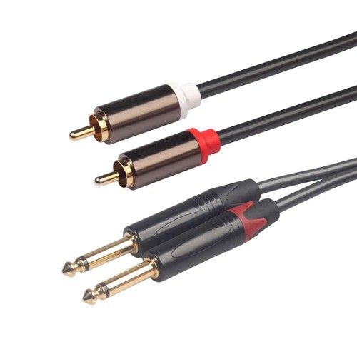 Dual 1/4 Mono-Stecker auf 2 RCA-Stecker-Adapterkabel für Mischverstärker, 1,5 m - Zdjęcie 6 z 12