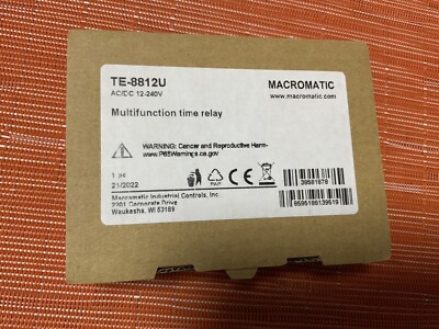 MACROMATIC TE-8812U Time Delay Relay 12 to 240VAC/DC 15A DPDT US Seller Fast