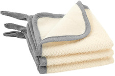 S T INC. Exfoliating Washcloths, Dual Sided for Face and Body Scrub Towel, 9.9 I