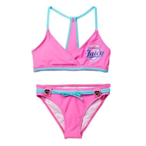 Juicy Couture Black Label Crisscross Cami Pink & Blau Bikini Gr: 16 Mädchen - NEU - Bild 2 von 2