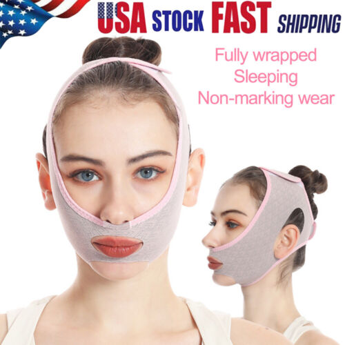 Reusable V Line Face Slimming Double Chin Reducer Mask Lifting Belt Anti-Wrinkle