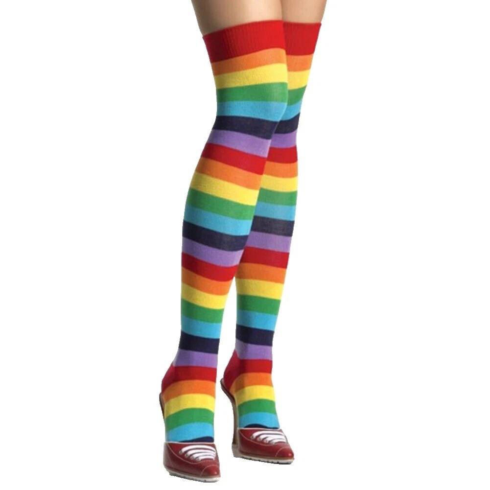 Medias a rayas y Leg Avenue medias hasta el muslo para mujeres