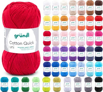 50g Gründl Cotton Quick uni - 100% Baumwolle - Garn Stricken Häkeln (50,00 /kg)