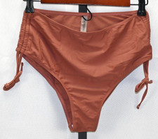 Zaful Brown Bikini Bottom NWOT Size 6 High Waist Tie Accents At Sides
