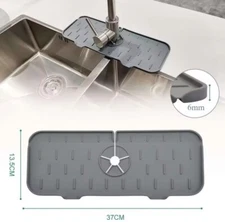 Kitchen Faucet Sink Splash Guard Silicone Drain Pad Water Catcher Tray Slip Mat 