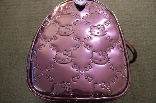 Sanrio Hello Kitty Purse Plum Purple Embossed Patent Bag Y2K - Picture 9 of 12
