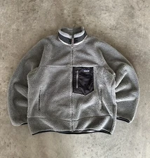 Patagonia Mens XL Classic Jacket Deep Pile Fleece Full Zip Grey/black colorway