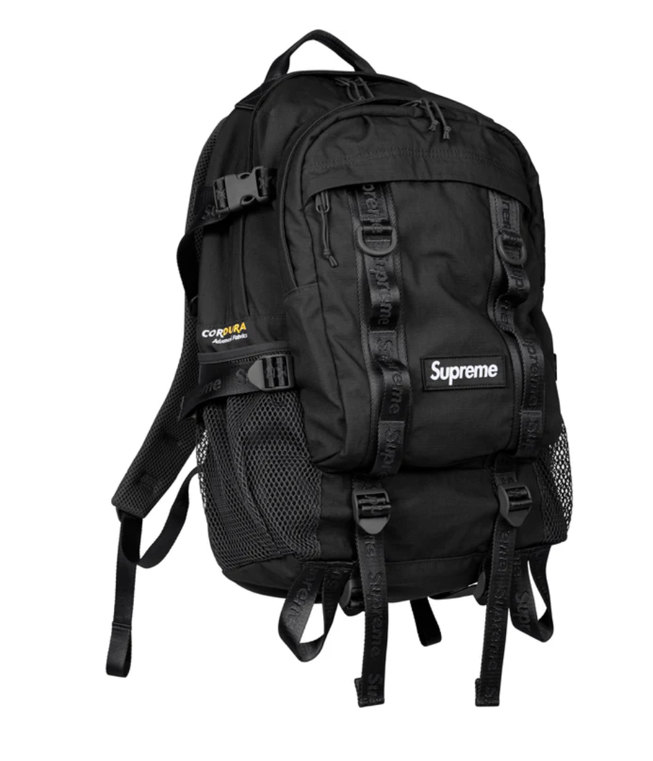 New Authentic Supreme Cordura Box Logo Backpack Black SS26 Travel