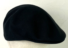 Country Gentleman Black Knit Flat Cap Driver Hat Men's Size L Made in USA