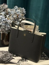 Tory Burch Blake Small Tote - Black/Devon Sand 170470 New