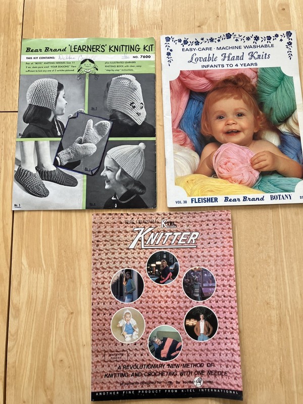 Vintage (3) Knitting Books with patterns
