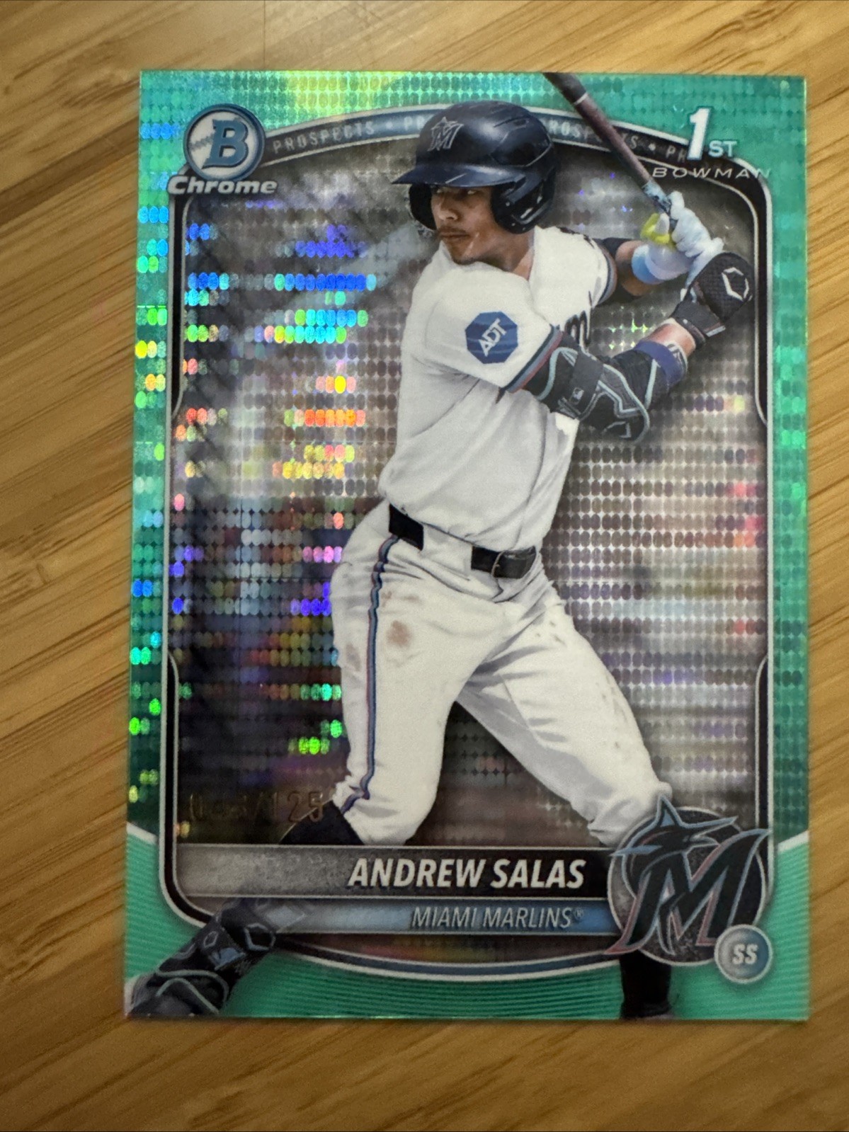 Andrew Salas 2025 Bowman Chrome - RC 1st Aqua Pulsar Refractor /125 #BCP-156