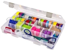 Large Solutions Box Clear Art & Craft Organizer with Dividers - Plastic Storage