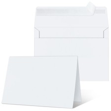 Blank Cards and Envelopes 4x6, 25 Pack White Invitation Cardstock with Envelo