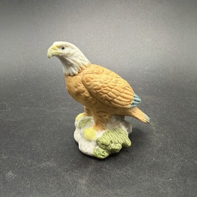 Vintage Hand Painted Porcelain Bald Eagle Figurine Statue 2  Tall
