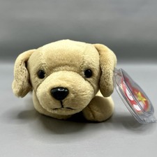 TY Fetch The Dog Beanie Baby 1998 Plush Toy Stuffed Animal MWMT Golden Retriever
